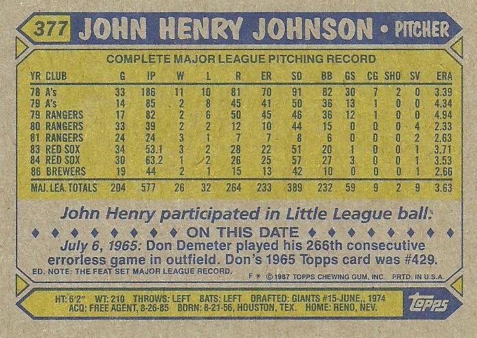 John Henry Johnson  baseball card collectible - Main Image 2