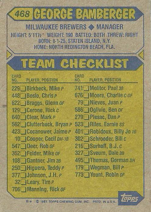 George Bamberger  baseball card collectible - Main Image 2