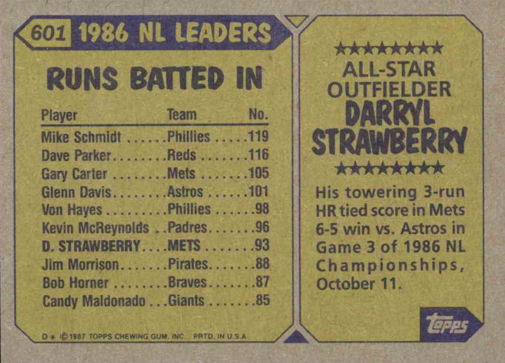 Darryl Strawberry  baseball card collectible - Main Image 2