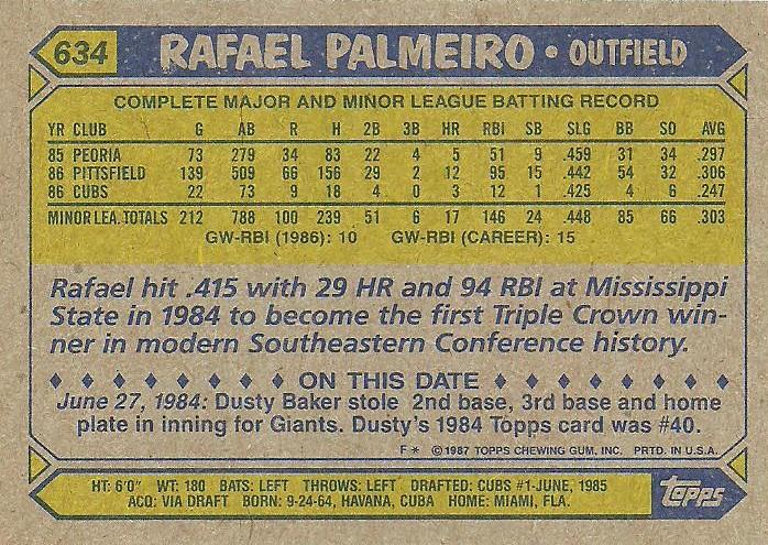 Rafael Palmeiro  baseball card collectible - Main Image 2