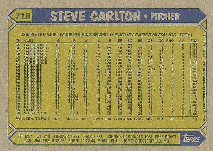 Steve Carlton  baseball card collectible - Main Image 2