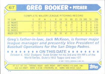 Greg Booker  baseball card collectible - Main Image 2