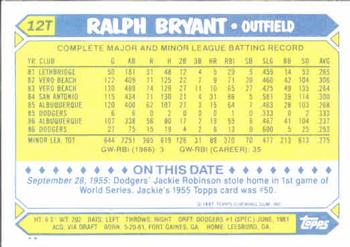 Ralph Bryant  baseball card collectible - Main Image 2