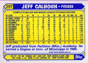 Jeff Calhoun  baseball card collectible - Main Image 2
