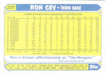 Ron Cey  baseball card collectible - Main Image 2