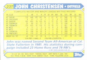 John Christensen  baseball card collectible - Main Image 2