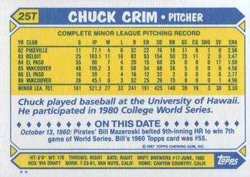 Chuck Crim  baseball card collectible - Main Image 2