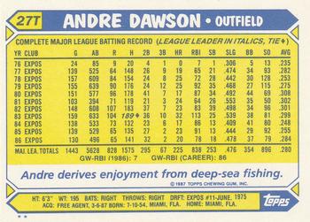 Andre Dawson  baseball card collectible - Main Image 2