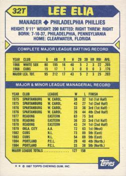 Lee Elia  baseball card collectible - Main Image 2