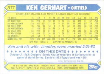 Ken Gerhart  baseball card collectible - Main Image 2