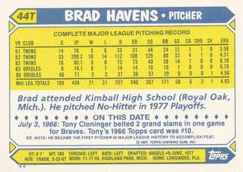 Brad Havens  baseball card collectible - Main Image 2