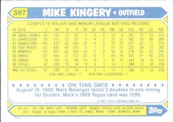 Mike Kingery  baseball card collectible - Main Image 2