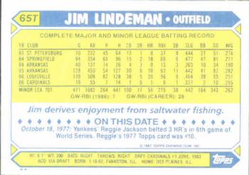 Jim Lindeman  baseball card collectible - Main Image 2