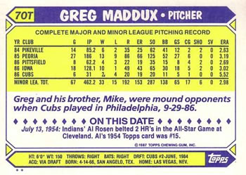 Greg Maddux  baseball card collectible - Main Image 2