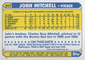 John Mitchell  baseball card collectible - Main Image 2