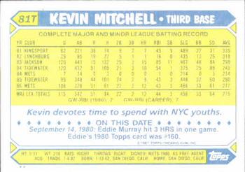 Kevin Mitchell  baseball card collectible - Main Image 2