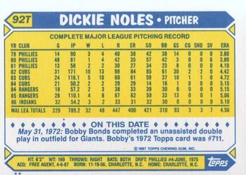 Dickie Noles  baseball card collectible - Main Image 2