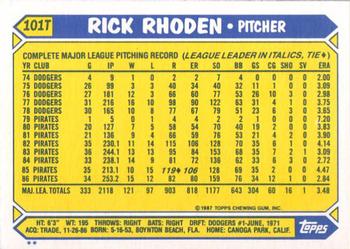 Rick Rhoden  baseball card collectible - Main Image 2