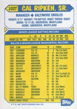 Cal Ripken, Sr.  baseball card collectible - Main Image 2