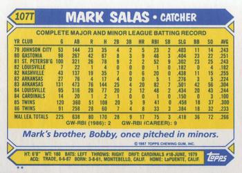 Mark Salas  baseball card collectible - Main Image 2