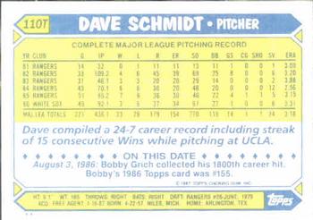 Dave Schmidt  baseball card collectible - Main Image 2
