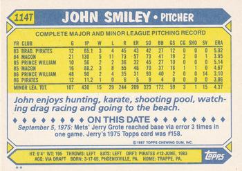 John Smiley  baseball card collectible - Main Image 2
