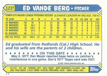 Ed Vande Berg  baseball card collectible - Main Image 2
