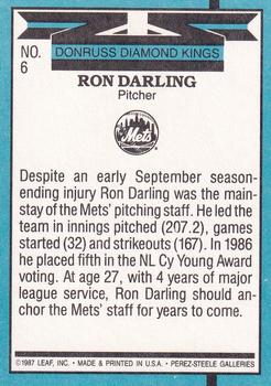 Ron Darling  baseball card collectible - Main Image 2