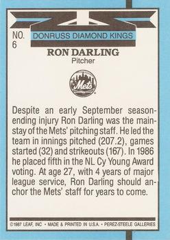 Ron Darling  baseball card collectible - Main Image 2