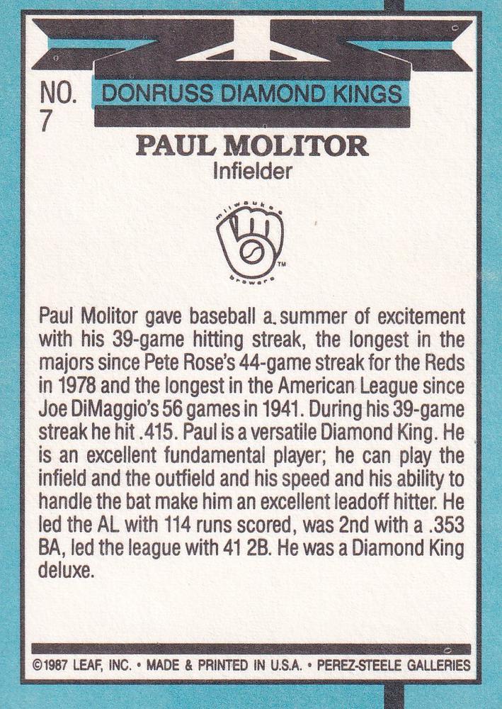 Paul Molitor  baseball card collectible - Main Image 2