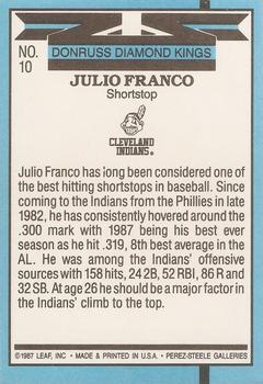 Julio Franco  baseball card collectible - Main Image 2