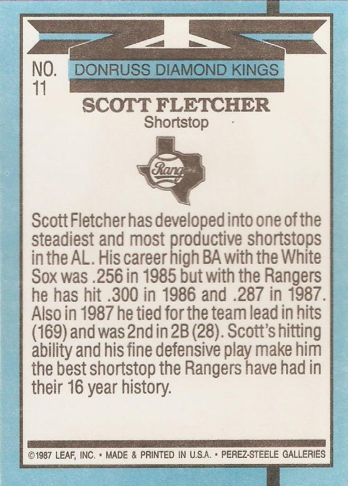 Scott Fletcher  baseball card collectible - Main Image 2