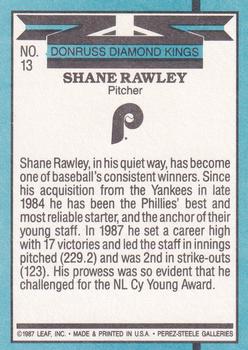 Shane Rawley  baseball card collectible - Main Image 2