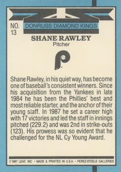 Shane Rawley  baseball card collectible - Main Image 2