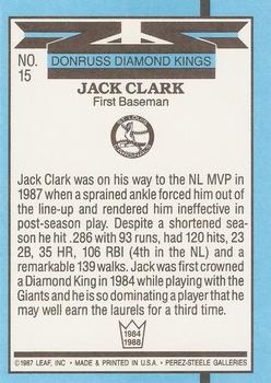 Jack Clark  baseball card collectible - Main Image 2