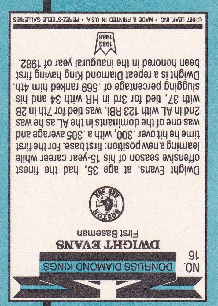 Dwight Evans  baseball card collectible - Main Image 2