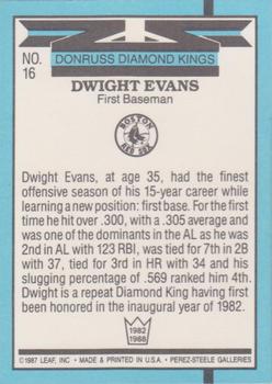 Dwight Evans  baseball card collectible - Main Image 2