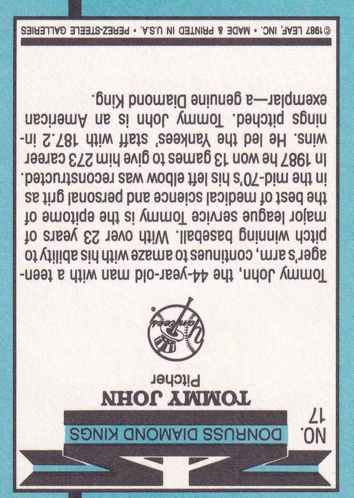 Tommy John  baseball card collectible - Main Image 2