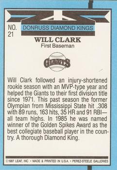 Will Clark  baseball card collectible - Main Image 2