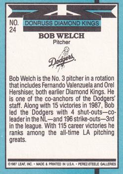 Bob Welch  baseball card collectible - Main Image 2
