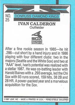 Ivan Calderon  baseball card collectible - Main Image 2
