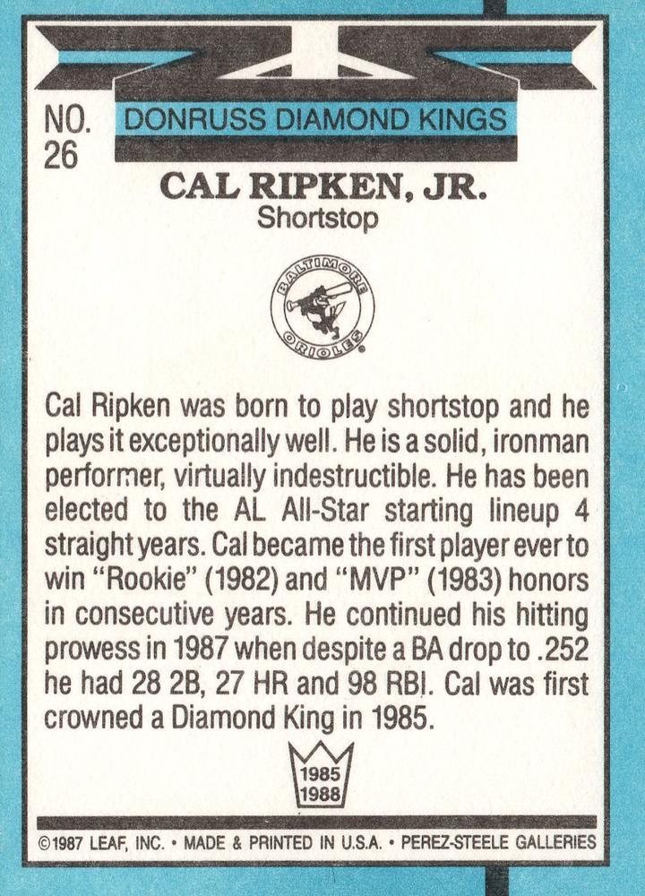 Cal Ripken Jr.  baseball card collectible - Main Image 2