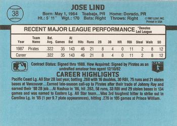 Jose Lind  baseball card collectible - Main Image 2