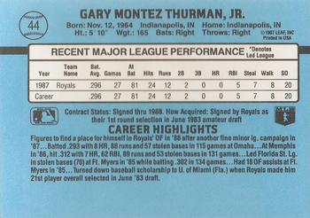 Gary Thurman  baseball card collectible - Main Image 2