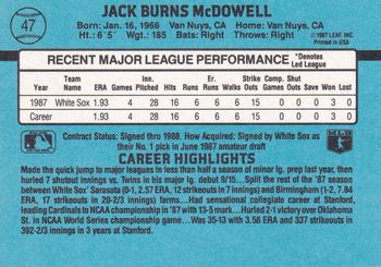 Jack McDowell  baseball card collectible - Main Image 2