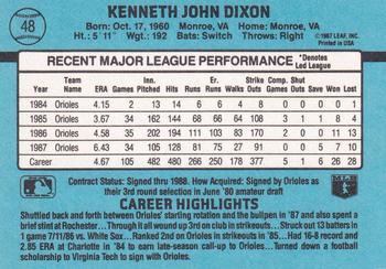 Ken Dixon  baseball card collectible - Main Image 2