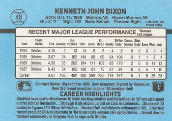 Ken Dixon  baseball card collectible - Main Image 2