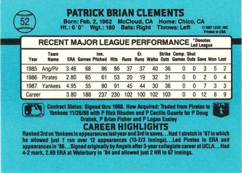 Pat Clements  baseball card collectible - Main Image 2