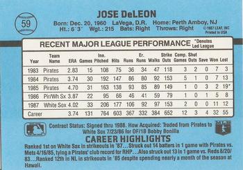 Jose DeLeon  baseball card collectible - Main Image 2