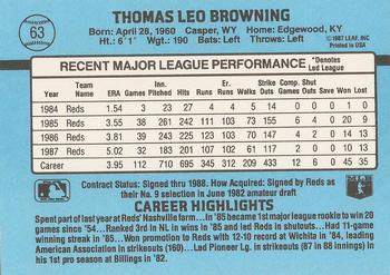 Tom Browning  baseball card collectible - Main Image 2